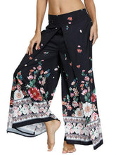 Load image into Gallery viewer, Floral Digital Print Women&#39;s Split Casual Pants Fashion Loose Wide Leg Pants Two Layers Yoga Boho Style Pants
