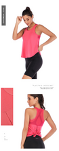 Load image into Gallery viewer, Sports vest split mesh breathable yoga clothing fast drying moisture absorption yoga vest for women
