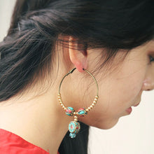 Load image into Gallery viewer, Original Ethnic Style Earrings Nepal Earrings Tibetan Earrings Large Circle Female Earrings Vintage Earrings
