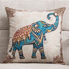 Load image into Gallery viewer, Retro Nostalgic National Style Pillow Sofa Cushion Cover National Style Abstract Elephant Bedroom Cartoon Pillowcase Cover
