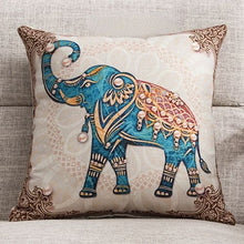 Load image into Gallery viewer, Retro Nostalgic National Style Pillow Sofa Cushion Cover National Style Abstract Elephant Bedroom Cartoon Pillowcase Cover
