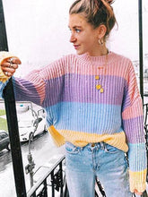 Load image into Gallery viewer, Cute Oversized Knitted Macaron Colors Winter Pullover Sweater

