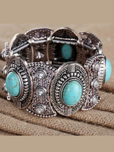 Load image into Gallery viewer, Vintage Ethnic Style Alloy Plated Ancient Silver Turquoise Bracelet
