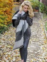 Load image into Gallery viewer, Autumn Raw Edge Beveled Design Thick Plaid Long Warm Scarf Shawl
