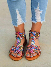 Load image into Gallery viewer, Bohemian Female Colorful Lace Sandals
