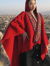 Load image into Gallery viewer, Folk Style Hooded Thick Warm Tibet Travel Scarf Shawl Cloak
