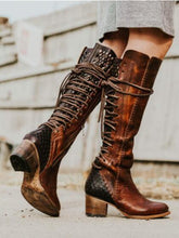 Load image into Gallery viewer, Boho Winter Low Heel Bandage Long Boots
