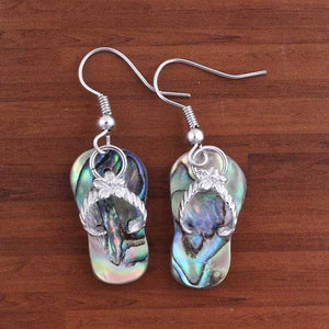 Kraft-beads Unique Silver Plated Slipper Shape Abalone Shell Earrings For Women Fashion Jewelry