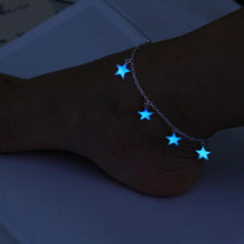 Load image into Gallery viewer, Luminous Ladies Beach Winds Blue Pentagon Star Anklet
