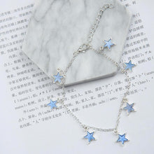 Load image into Gallery viewer, Luminous Ladies Beach Winds Blue Pentagon Star Anklet
