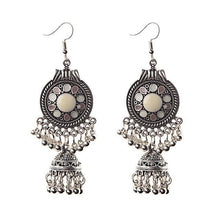 Load image into Gallery viewer, Traditional Indian Ethnic Silver Color Drop Women Gypsy Tassel hemisphere Earrings
