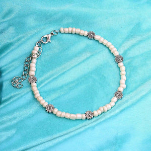 Bohemia Beads Vintage Leather Rope Leg Anklet Moon Sun Charm Beach Jewelry