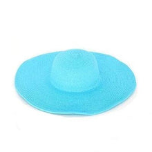 Load image into Gallery viewer, Solid Color Fashion Seaside Sun Visor Hat Large Brimmed Straw Sun Hat Folding Beach Hat
