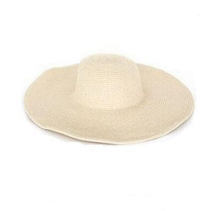 Solid Color Fashion Seaside Sun Visor Hat Large Brimmed Straw Sun Hat Folding Beach Hat