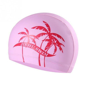 1 Pc Adult Elastic Swimming Air Permeable Hat Soft Bathing Printed Caps Swim Hat