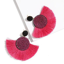 Load image into Gallery viewer, Fashion Bohemian Round Tassel Female Water Dangle Handmade Brincos Statement Earrings
