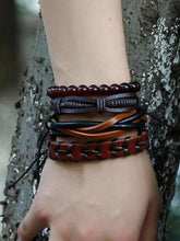 Load image into Gallery viewer, Retro Set Bracelet DIY Braided Rope Leather Bracelets
