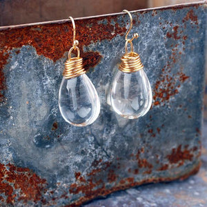 Bling Crystal Magic Moon Eardrop Pendant Handmade Wire Earrings