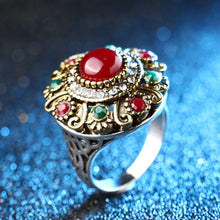 Load image into Gallery viewer, Unique Vintage Wedding Turkey Crystal Jewelry Rhinestone Ring
