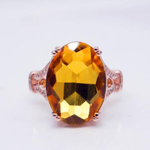 Fashion Engagement Marriage Goose Egg Zircon Gold Color Ring