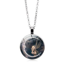 Load image into Gallery viewer, Moon Angel time necklace retro alloy pendant necklace sweater chain ornaments
