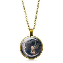 Load image into Gallery viewer, Moon Angel time necklace retro alloy pendant necklace sweater chain ornaments
