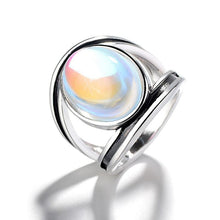 Load image into Gallery viewer, Women Big Moonstone Ring Unique Style Wedding Jewelry Promise Engagement Rings
