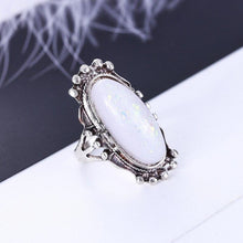 Load image into Gallery viewer, 8PCS Oval Natural Stone Women Vintage Retro Color Rings
