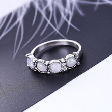 Load image into Gallery viewer, 8PCS Oval Natural Stone Women Vintage Retro Color Rings
