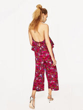 Load image into Gallery viewer, Sexy Floral-Print Off-Shoulder Deep V Neck Strape Jumpsuits
