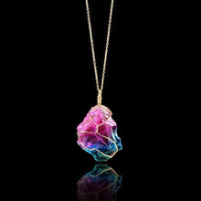 Load image into Gallery viewer, Natural Rough Crystal Pendant Transparent Multi-color Chain Necklace
