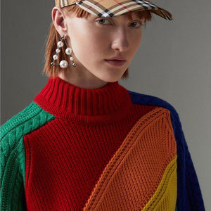 New Rainbow Striped Sweater Female Knit Top