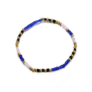 Ethnic Style Creative Alloy Rice Beads Love Leaves Feathers Multi-Layer Bracelet Cord Woven Bracelet Set Of 5
