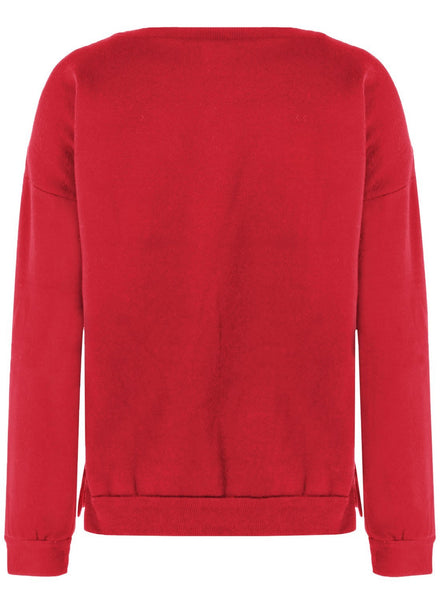 Fashion Round Neck Father Christmas Patterned Thicken Sweatshirt