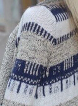 Load image into Gallery viewer, Women s Long Sleeve Open front Color Block Irregular Cardigan
